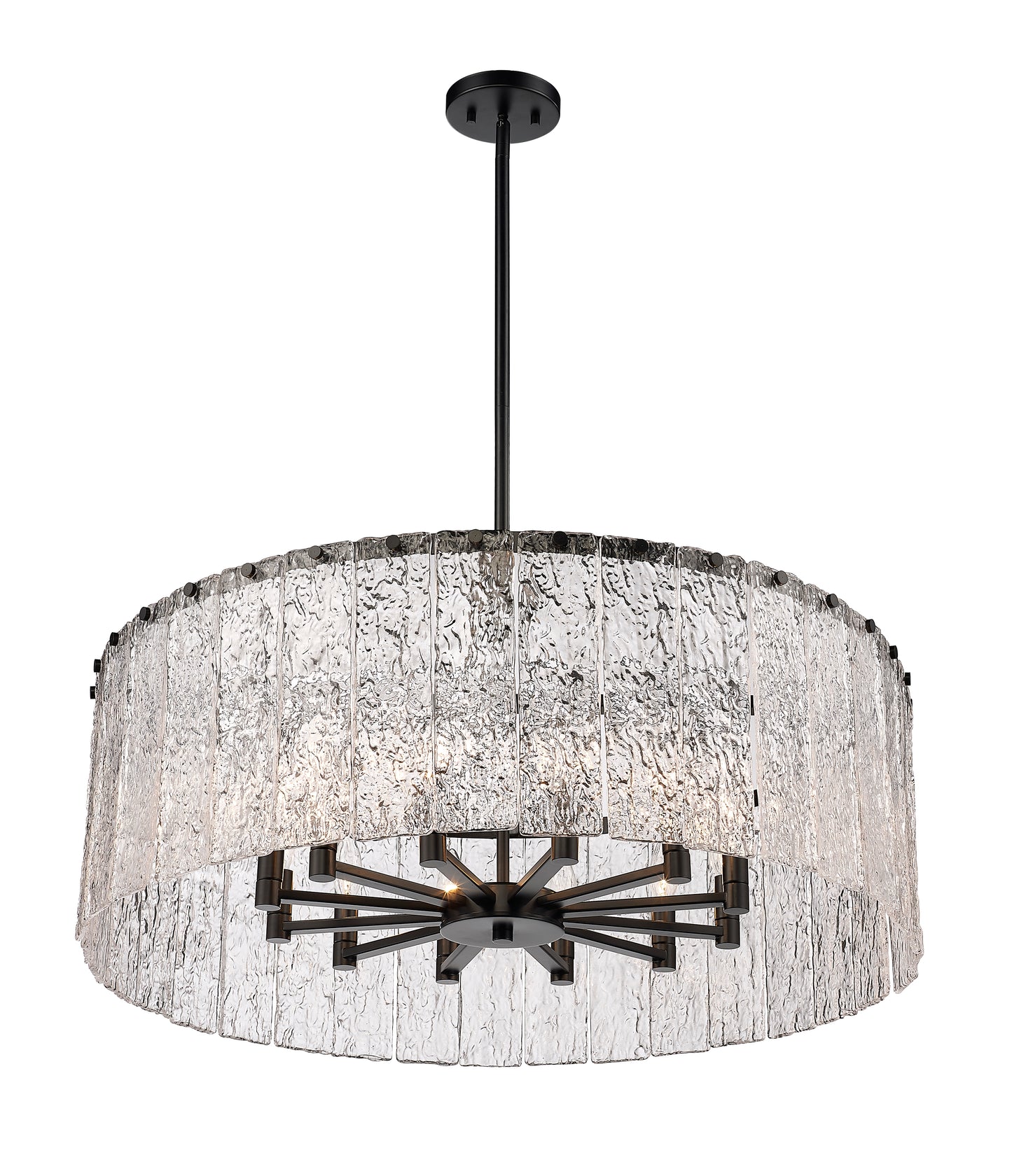 Glacier 12 Light Chandelier Matte Black