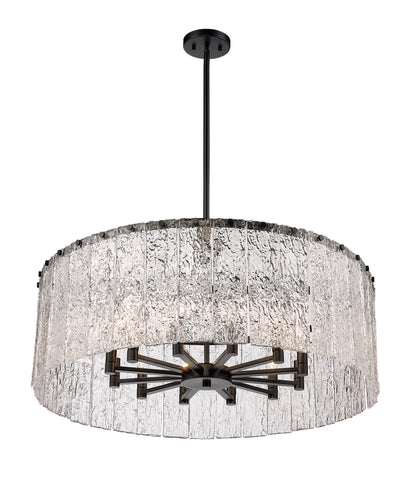 Glacier 12 Light Chandelier Matte Black
