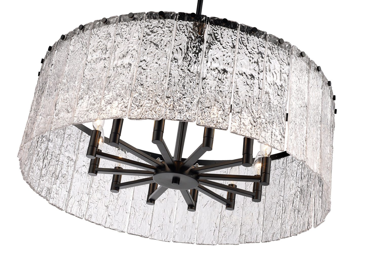 Glacier 12 Light Chandelier Matte Black