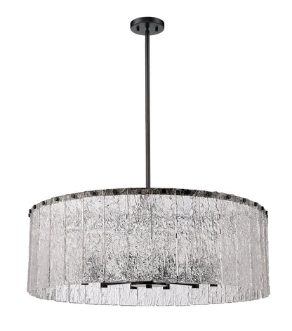 Glacier 12 Light Chandelier Matte Black