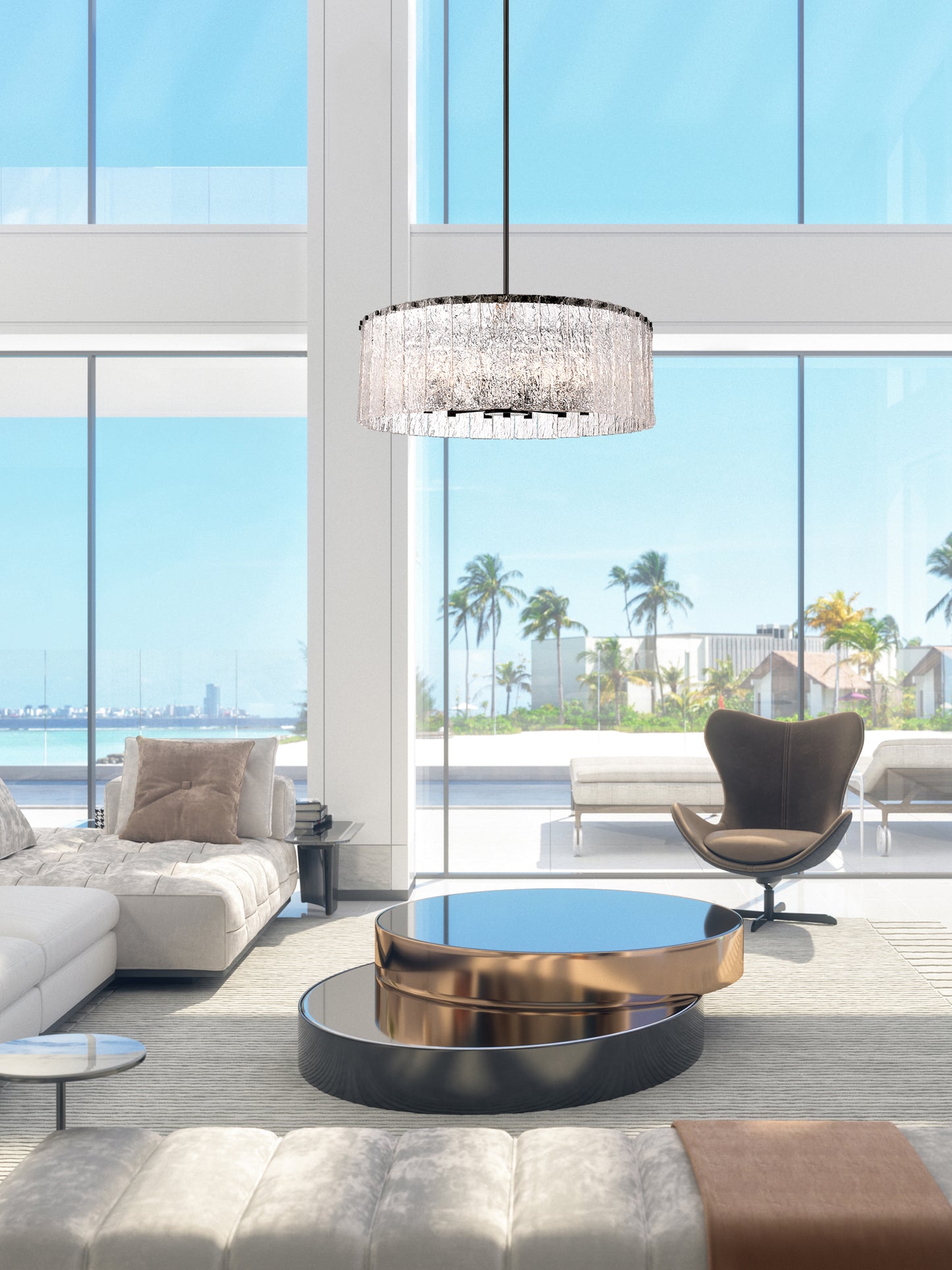 Glacier 12 Light Chandelier Matte Black