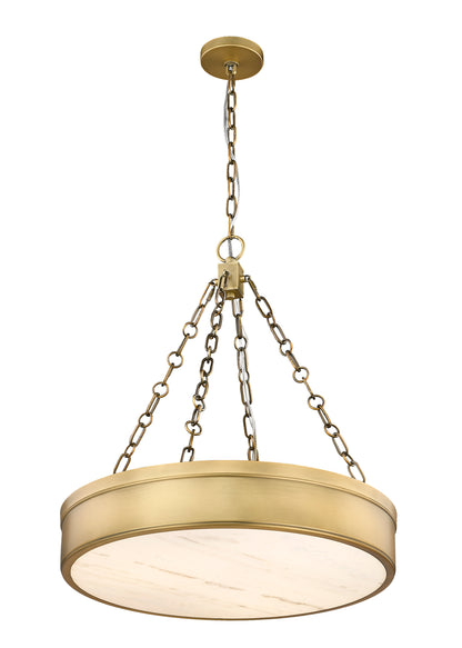 Anders LED 3 Light Chandelier Rubbed Brass