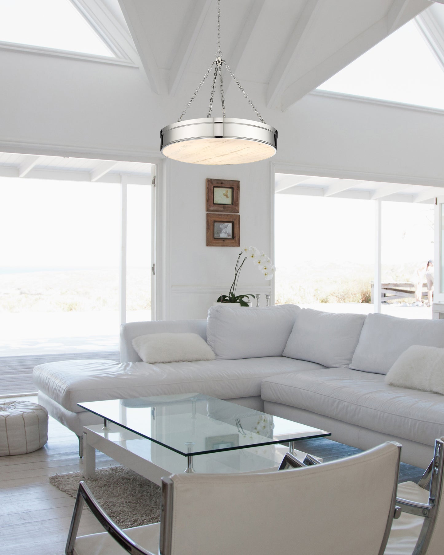 Anders LED 3 Light Chandelier Polished Nickel