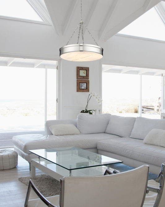 Anders LED 3 Light Chandelier Polished Nickel