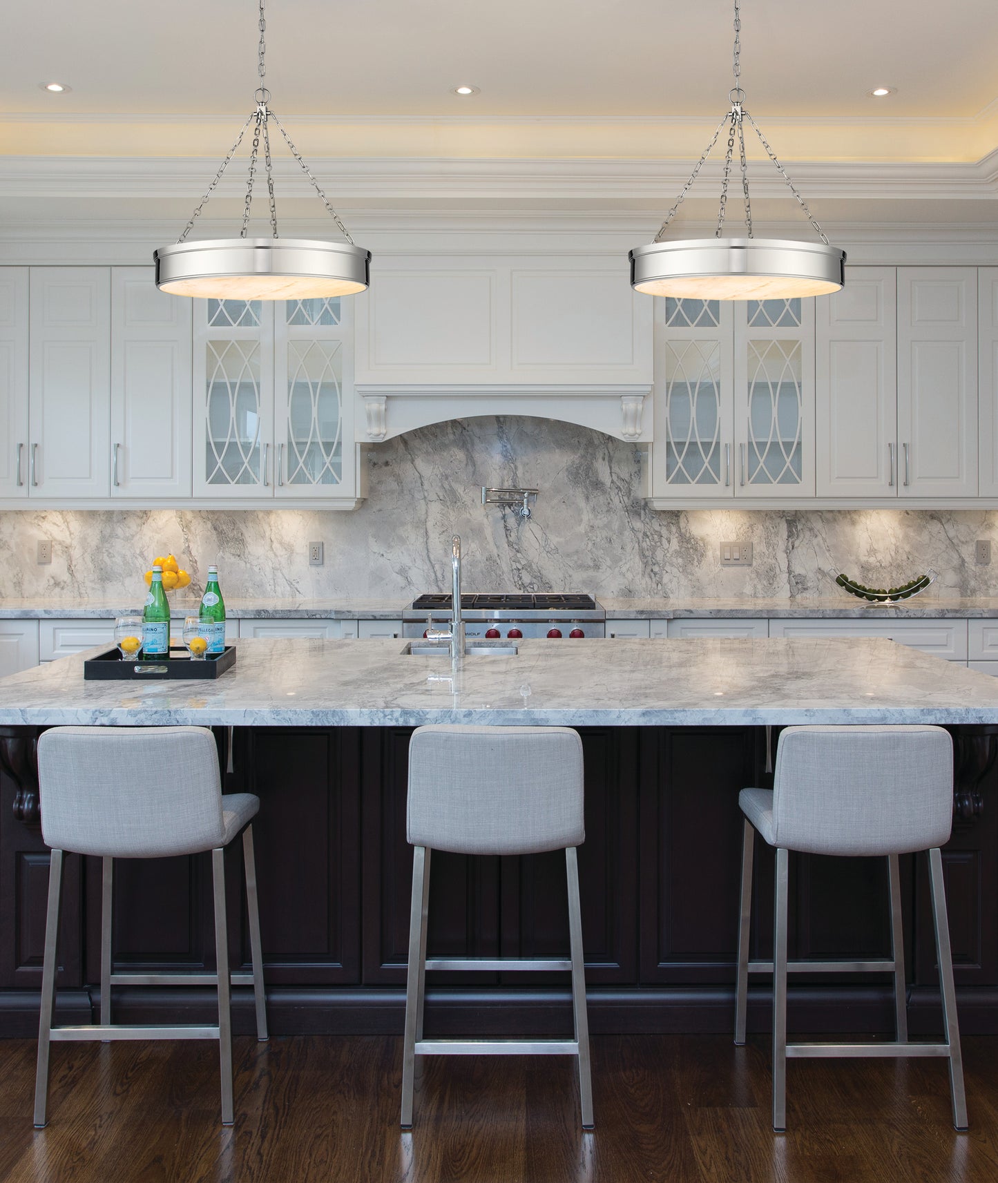 Anders LED 3 Light Chandelier Polished Nickel