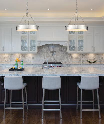 Anders LED 3 Light Chandelier Polished Nickel