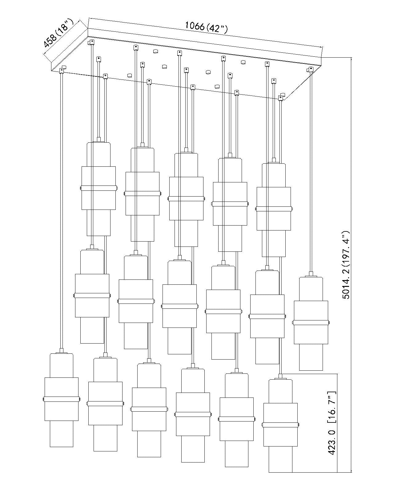 Cayden 17 Light Linear Chandelier Brushed Nickel