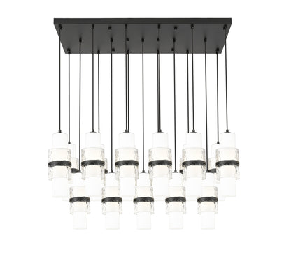 Cayden 17 Light Linear Chandelier Matte Black