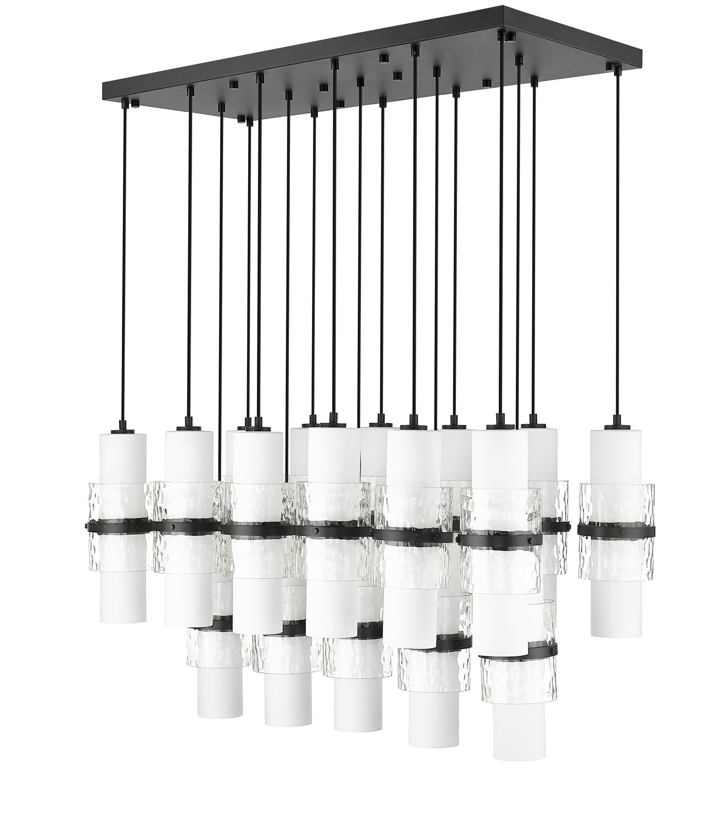 Cayden 17 Light Linear Chandelier Matte Black