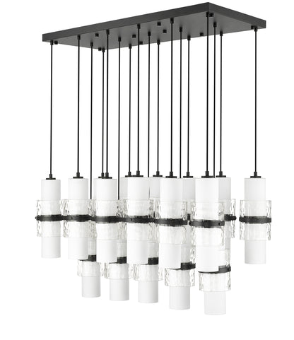 Cayden 17 Light Linear Chandelier Matte Black