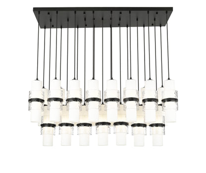 Cayden 23 Light Linear Chandelier Matte Black