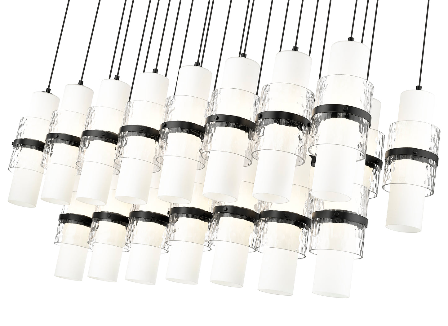 Cayden 23 Light Linear Chandelier Matte Black