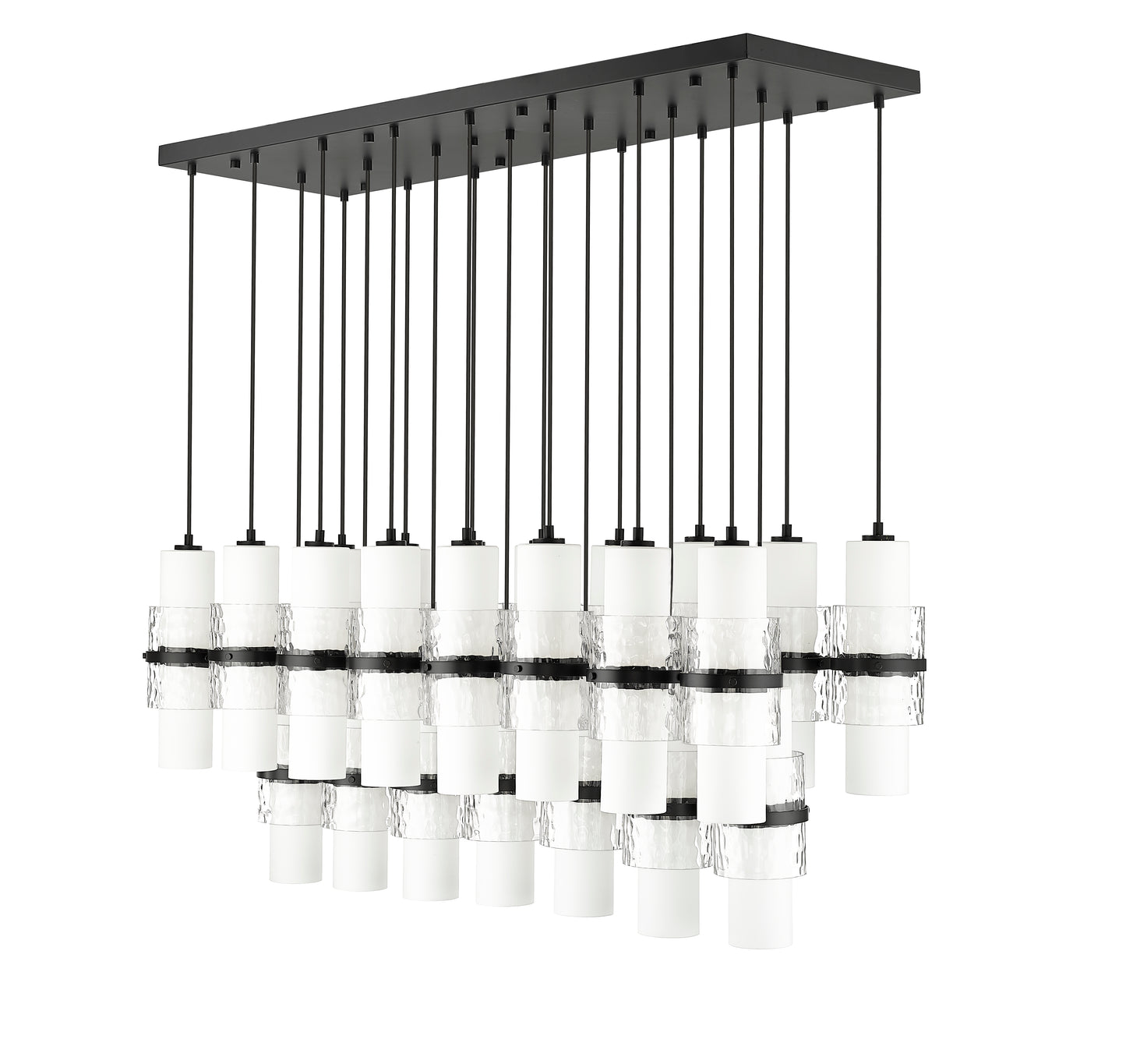 Cayden 23 Light Linear Chandelier Matte Black