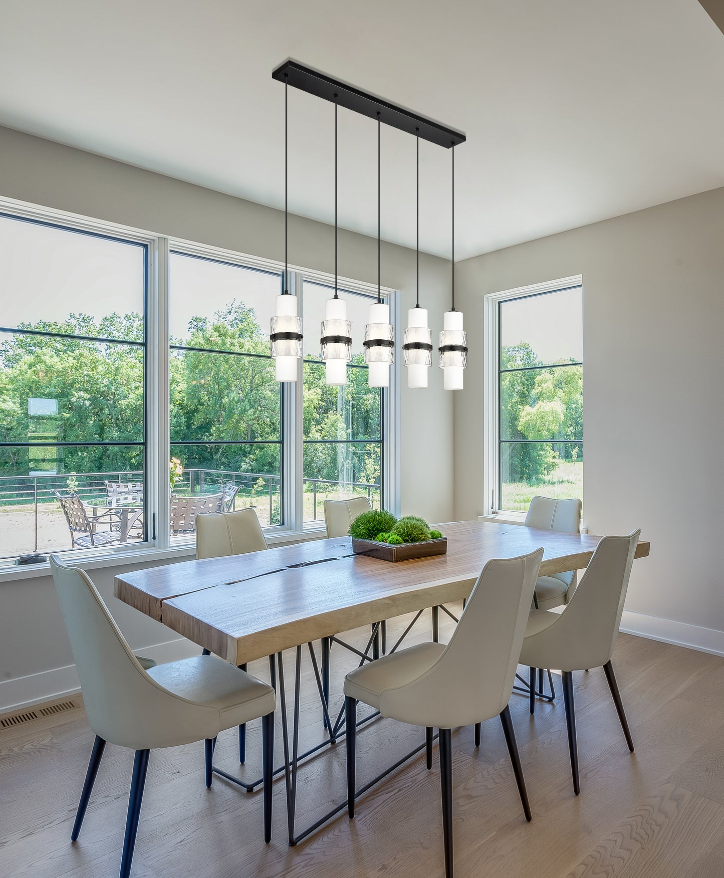 Cayden 5 Light Linear Chandelier Matte Black