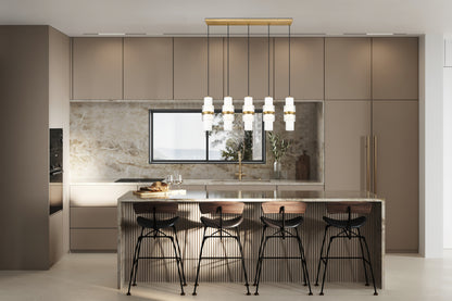 Cayden 5 Light Linear Chandelier Modern Gold