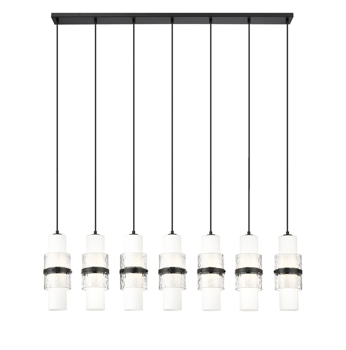 Cayden 7 Light Linear Chandelier Matte Black