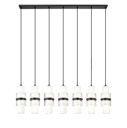 Cayden 7 Light Linear Chandelier Matte Black