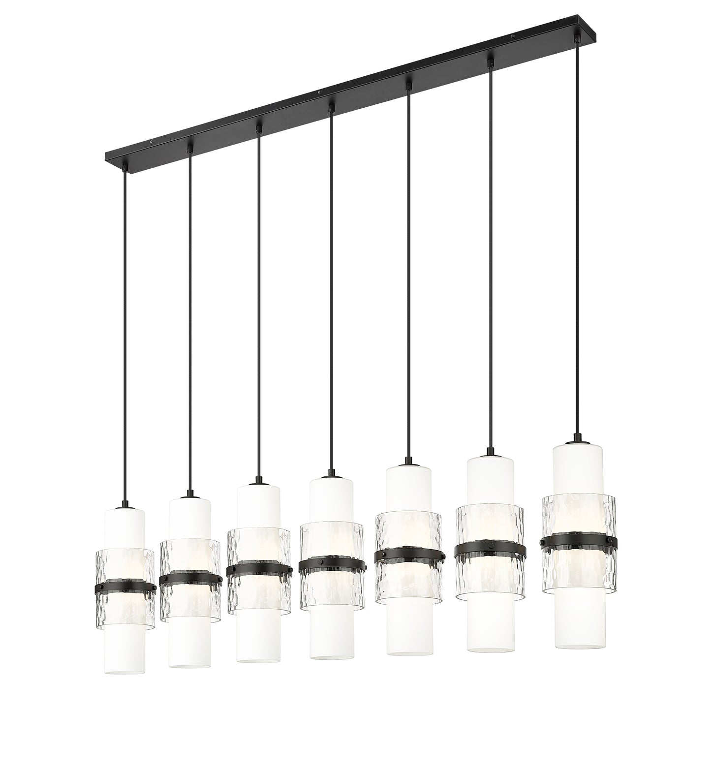 Cayden 7 Light Linear Chandelier Matte Black