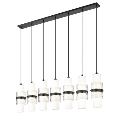Cayden 7 Light Linear Chandelier Matte Black