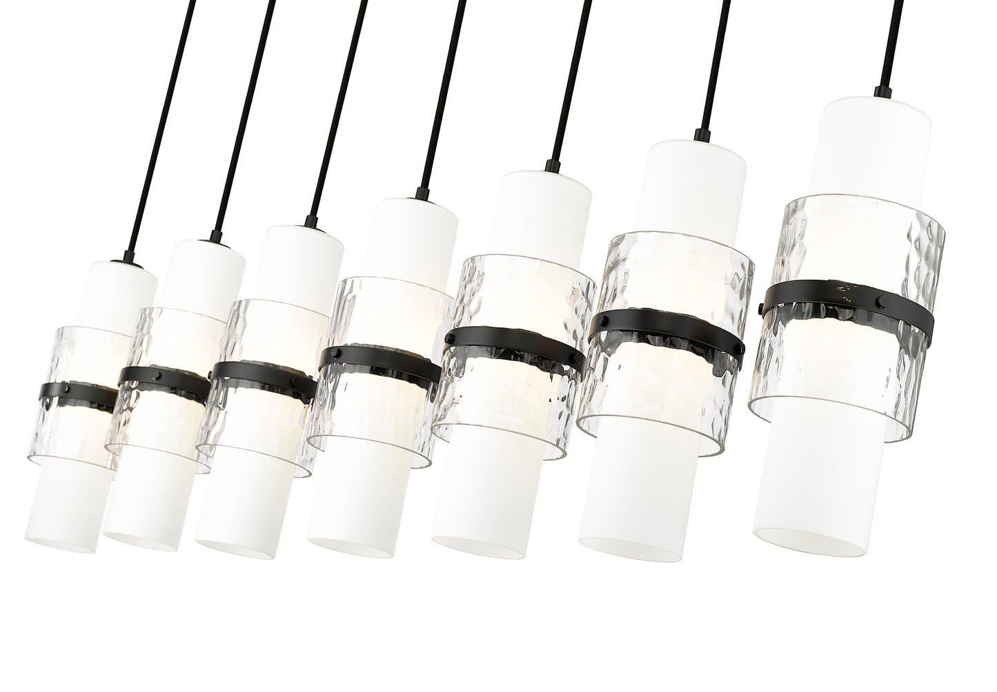 Cayden 7 Light Linear Chandelier Matte Black