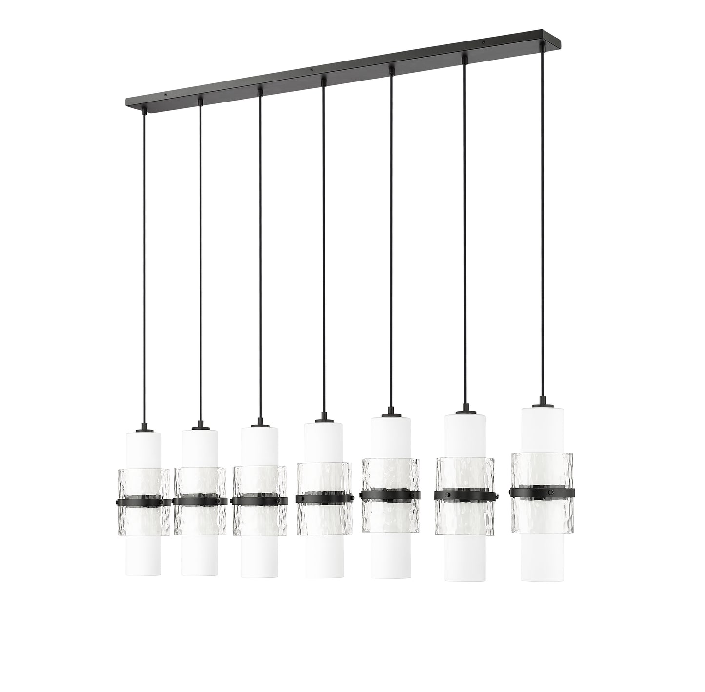 Cayden 7 Light Linear Chandelier Matte Black