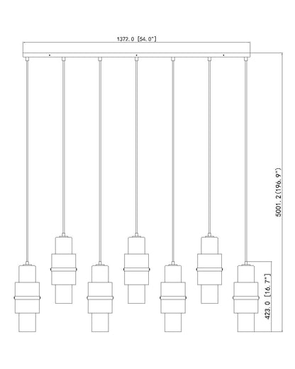 Cayden 7 Light Linear Chandelier Modern Gold