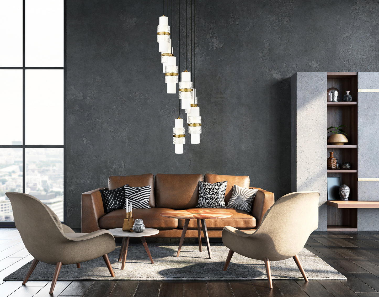 Cayden 7 Light Chandelier Modern Gold