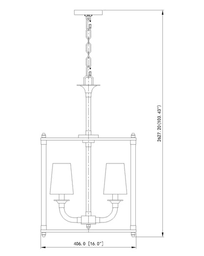 Katerina 4 Light Chandelier Rubbed Brass