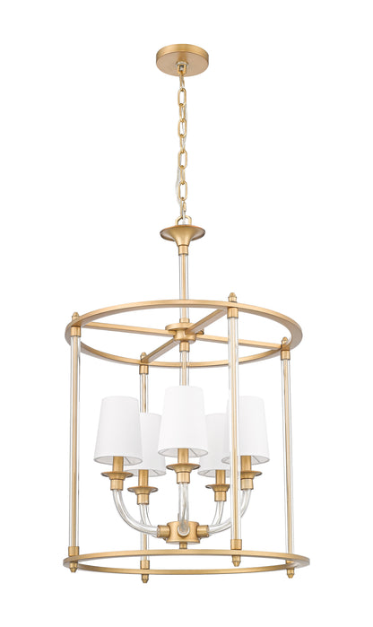Katerina 5 Light Chandelier Rubbed Brass