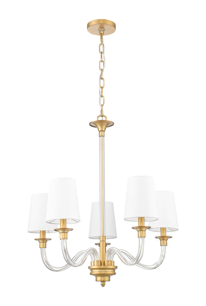 Katerina 5 Light Chandelier Rubbed Brass