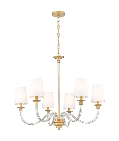 Katerina 6 Light Chandelier Rubbed Brass