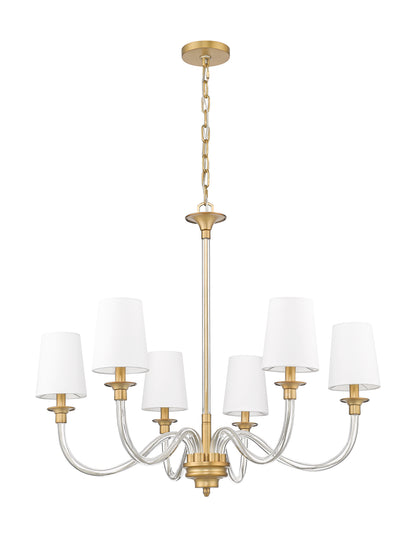 Katerina 6 Light Chandelier Rubbed Brass