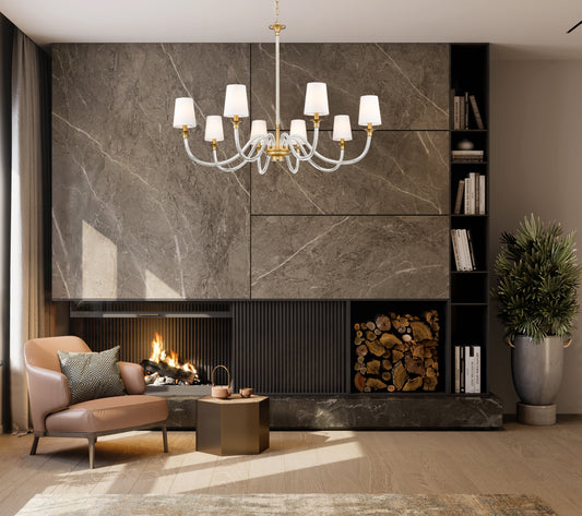 Katerina 8 Light Chandelier Rubbed Brass