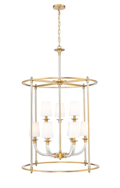 Katerina 9 Light Chandelier Rubbed Brass