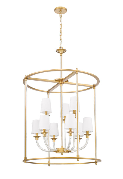 Katerina 9 Light Chandelier Rubbed Brass