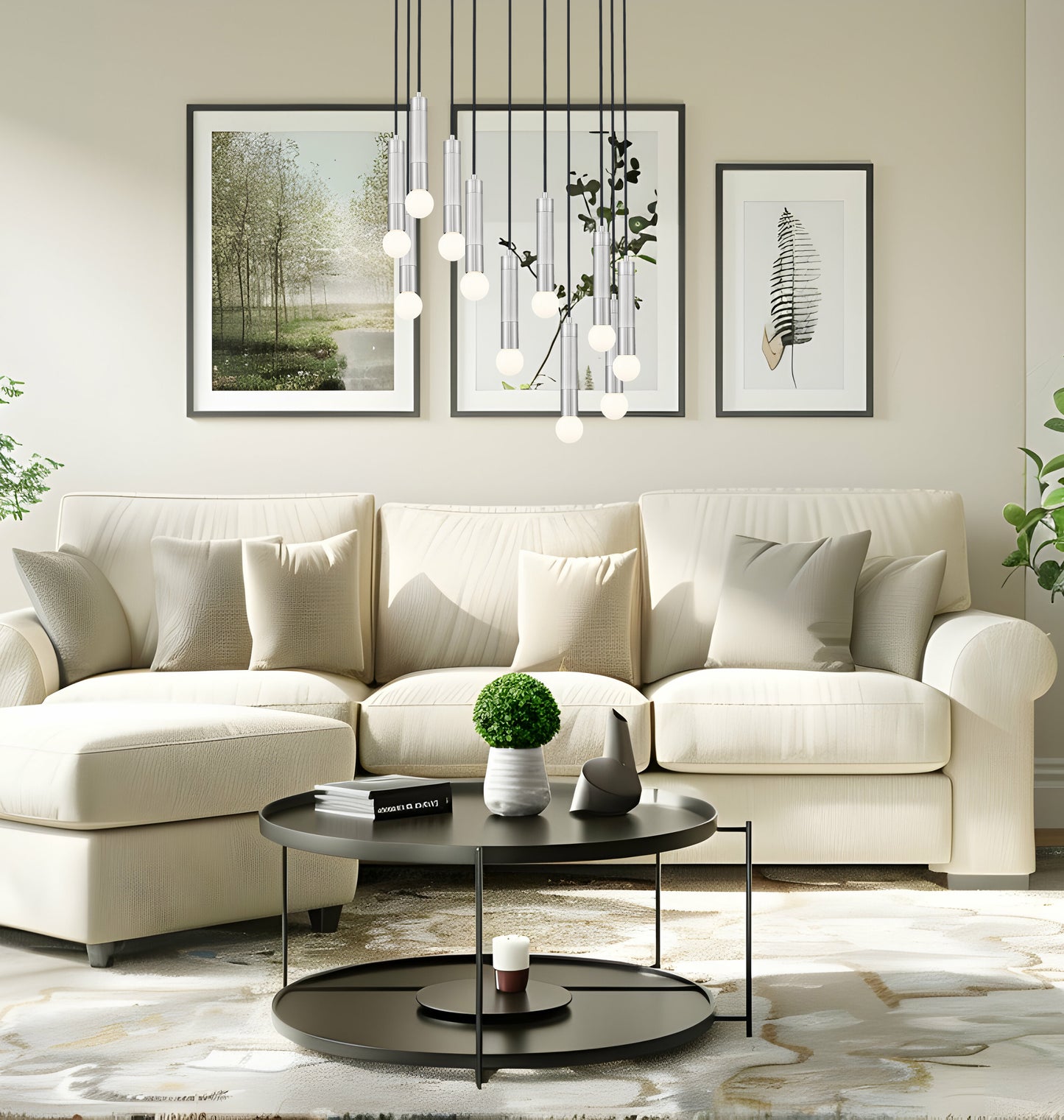 Stari 11 Light Chandelier Brushed Nickel