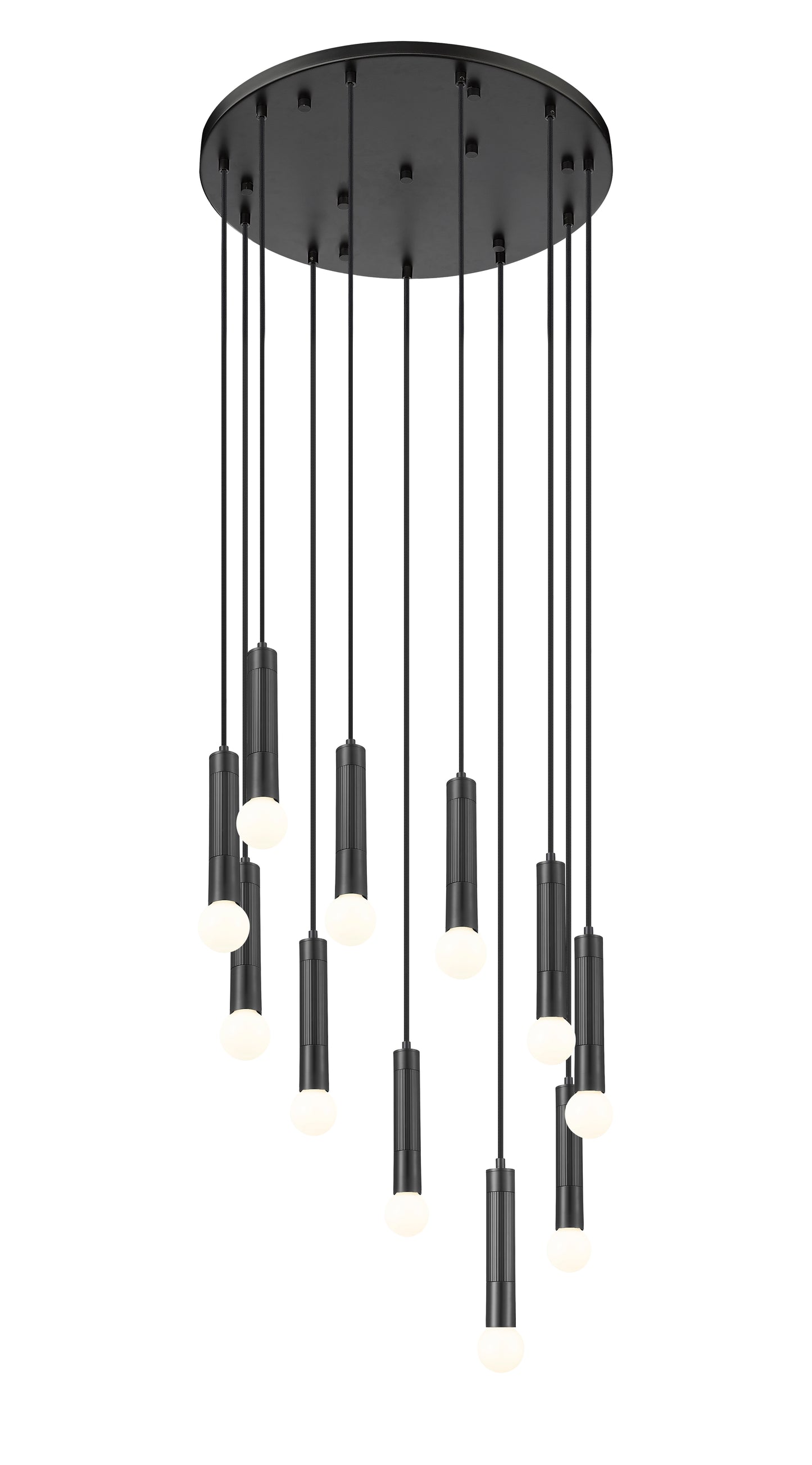 Stari 11 Light Chandelier Matte Black