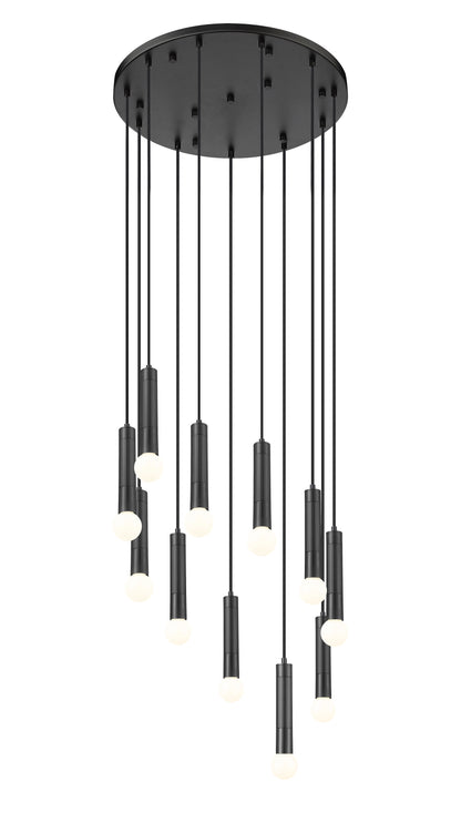 Stari 11 Light Chandelier Matte Black