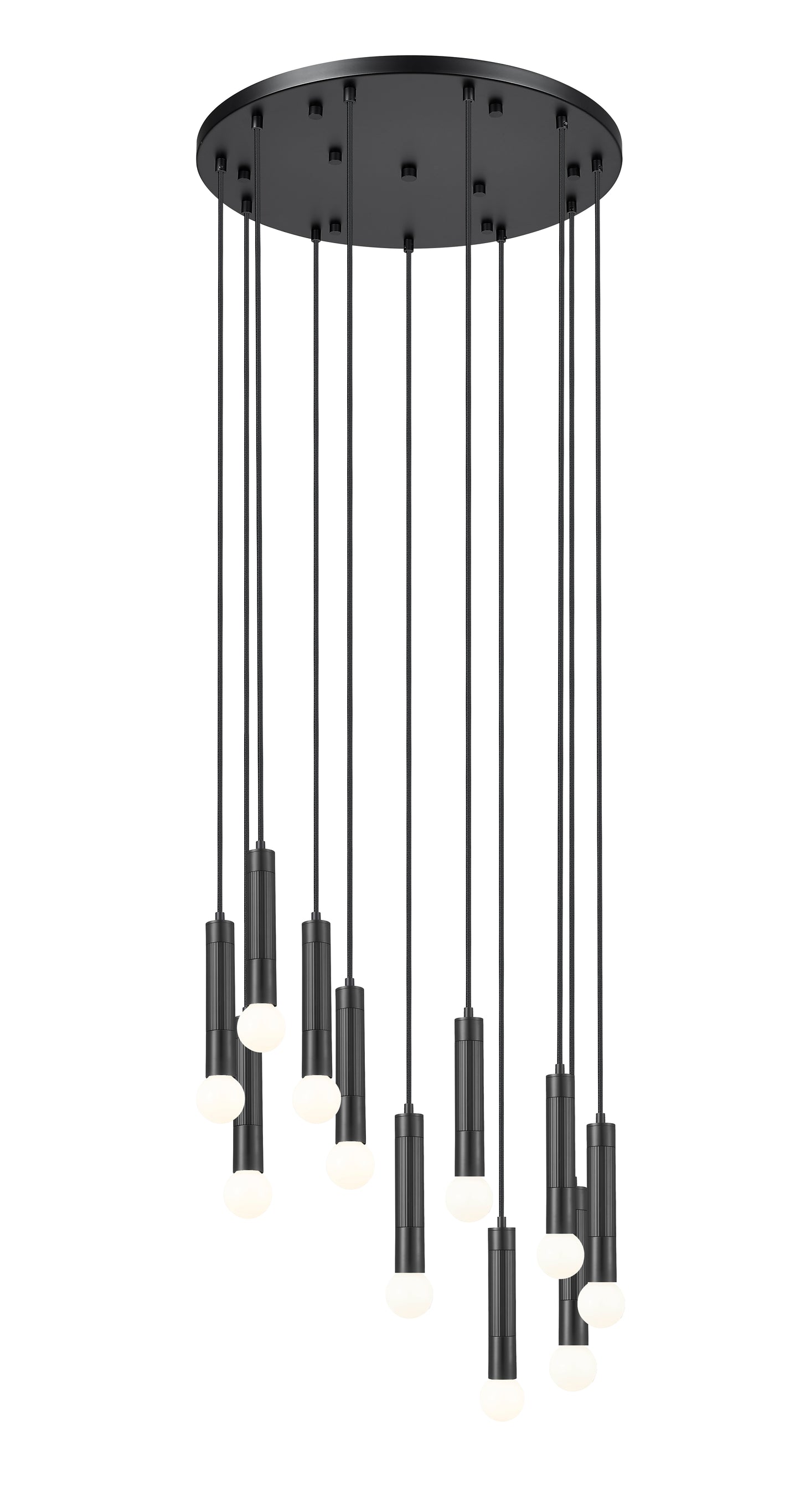 Stari 11 Light Chandelier Matte Black