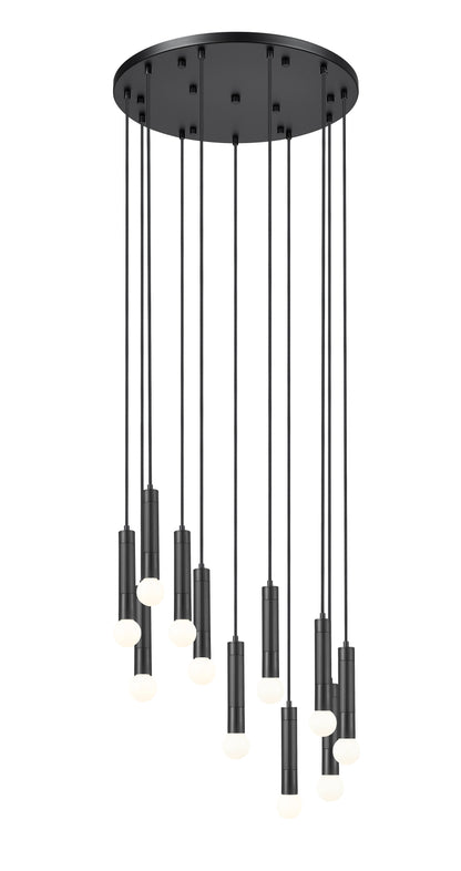 Stari 11 Light Chandelier Matte Black