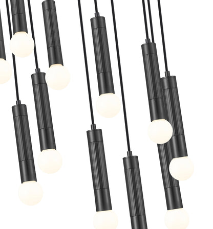 Stari 11 Light Chandelier Matte Black
