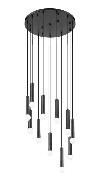 Stari 11 Light Chandelier Matte Black