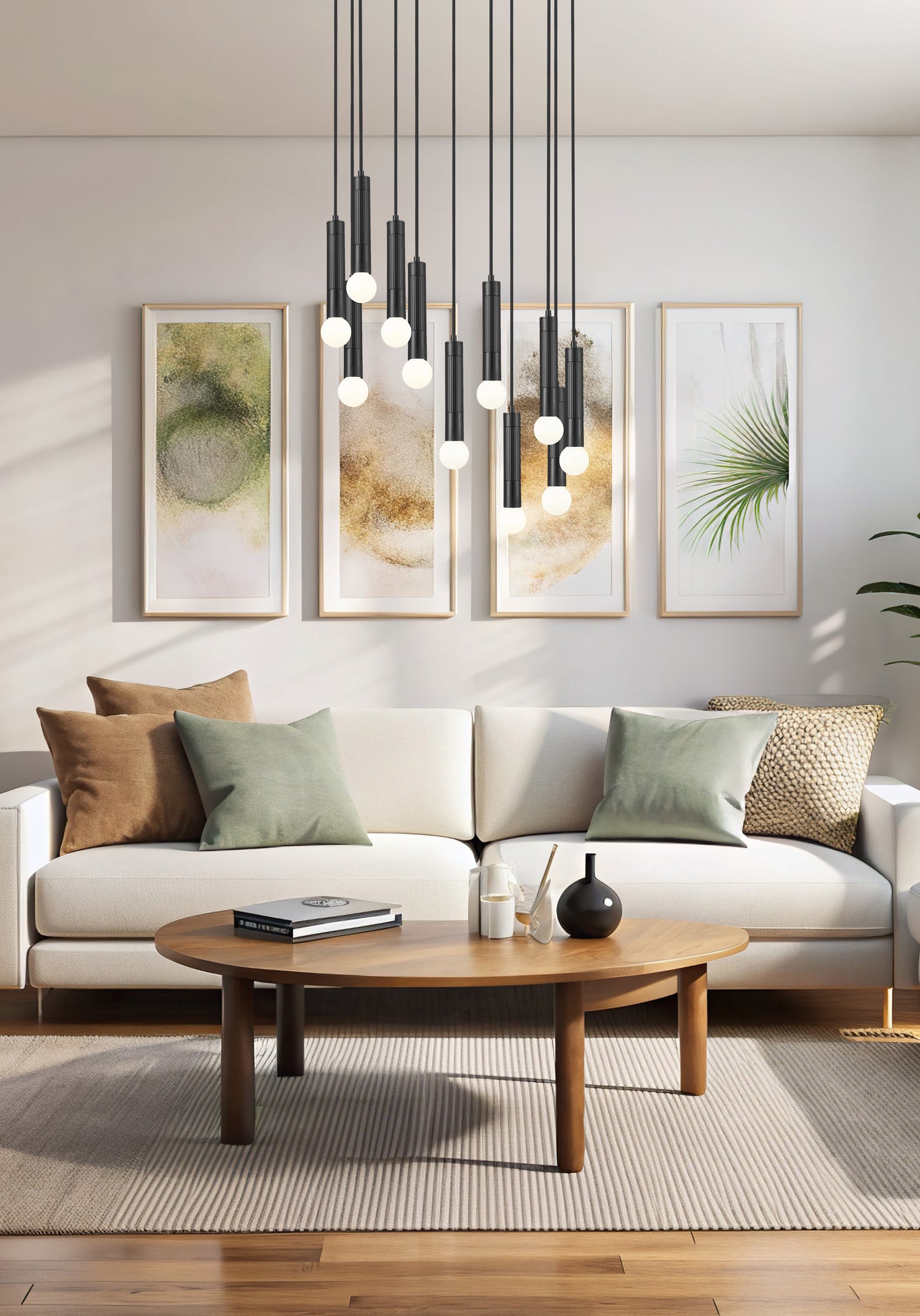 Stari 11 Light Chandelier Matte Black