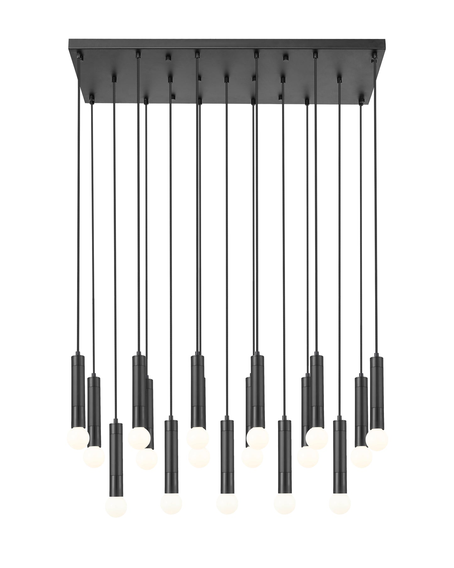 Stari 17 Light Linear Chandelier Matte Black