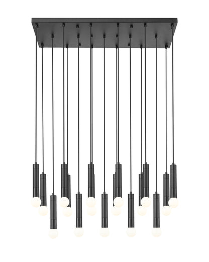 Stari 17 Light Linear Chandelier Matte Black