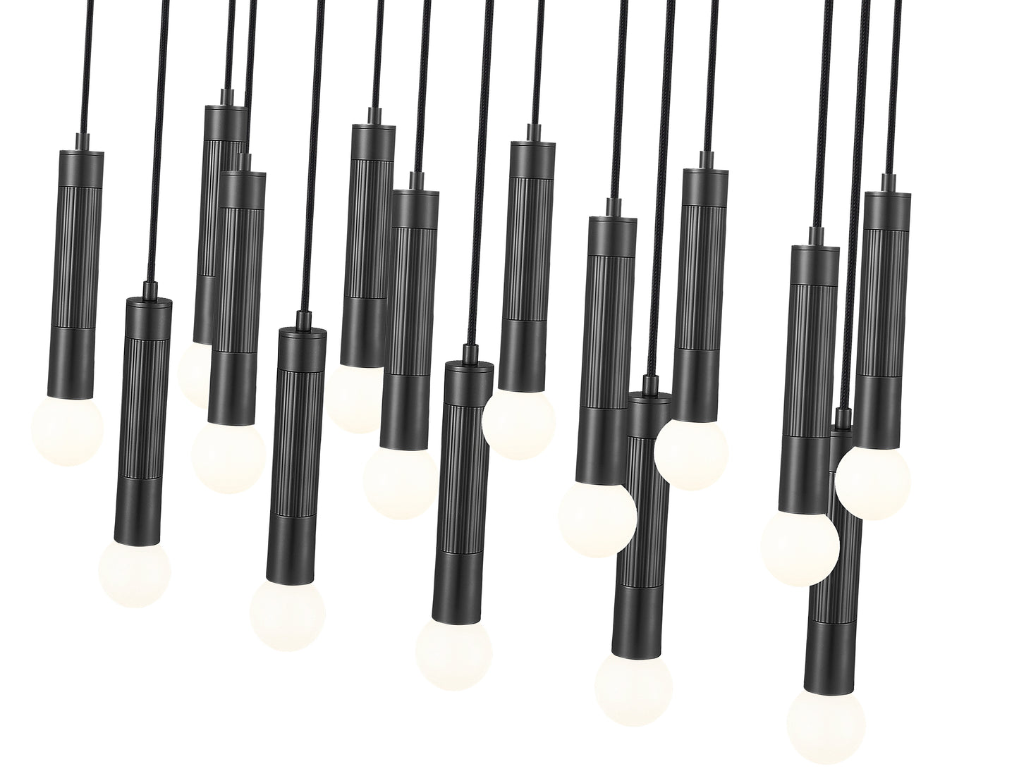 Stari 17 Light Linear Chandelier Matte Black