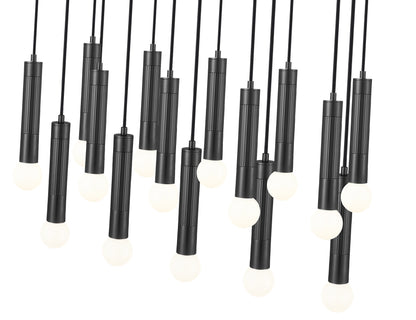 Stari 17 Light Linear Chandelier Matte Black