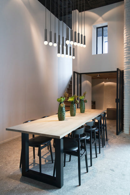 Stari 17 Light Linear Chandelier Matte Black