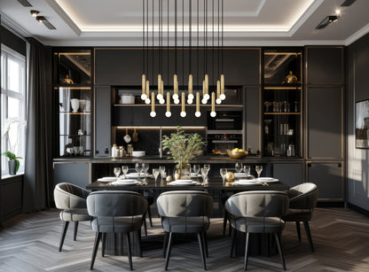 Stari 17 Light Linear Chandelier Modern Gold