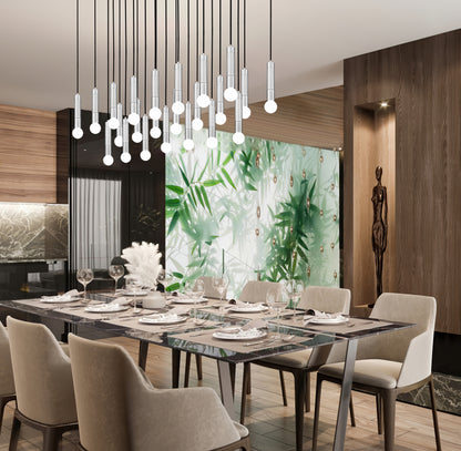 Stari 23 Light Linear Chandelier Brushed Nickel